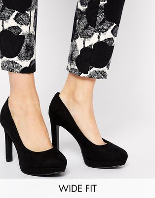(嫻嫻屋) 英國ASOS-New Look 時尚OL名模黑色麂皮Heeled Court Shoes高根鞋 現貨UK5