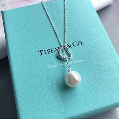 海外代購 Tiffany&amp;Co 蒂芙尼 心形珍珠吊墜項鏈 鎖骨鏈女 S925純銀 簡約時尚 少量現貨 不正包退 女友禮物