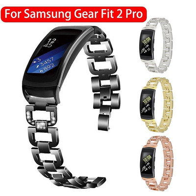 SAMSUNG 三星 Gear Fit 2 Pro 替換錶帶鑽石不銹鋼腕帶三星 Fit 2 SM-R360 錶帶--台北之家