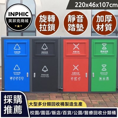 INPHIC-戶外垃圾桶 回收垃圾桶 分類垃圾桶 不銹鋼大號環衛小區物業腳踏分類 帶蓋垃圾箱-IMWH052104A