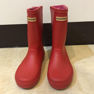 英國Hunter兒童雨鞋 雨靴UK11 櫻桃紅
