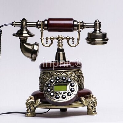 INPHIC-歐式電話機 辦公座機 家用仿實木老式古董復古電話機復古固定電話