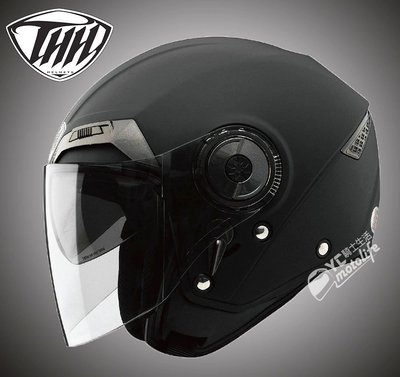 YC騎士生活_THH T-314 A+ 空氣風洞散熱設計 雙鏡片內藏遮陽鏡 安全帽 T314A+消光黑 免運！送帽袋