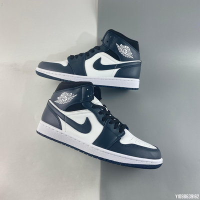 【ST潮鞋館】Air Jordan 1 Mid AJ1 黑曜石 皮革 耐磨 籃球鞋 554724-411 36-46 情侶鞋