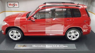 【統一】Maista《Mercedes-Benz：GLK-Class／紅色》金屬合金車.鐵殼觀賞車1: 18【絕版缺貨】