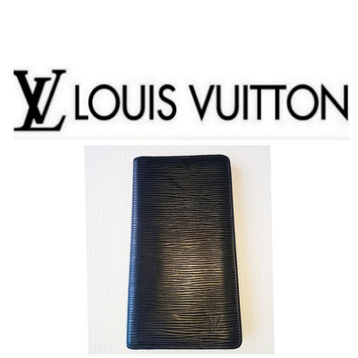 LV 真品 Louis Vuitton 路易威登 長夾 皮夾 卡夾 名片夾 黑色男皮包 468 一元起標