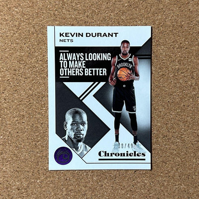 2019-20 Chronicles Brooklyn Nets Kevin Durant KD 限量 /49 NBA 球員卡