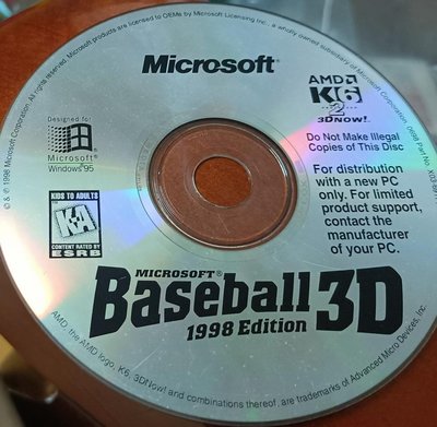 PC GAME--microsoft baseball 3d 1998 edition/2手