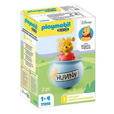 Playmobil摩比人積木 1.2.3迪士尼系列 小熊維尼-蜂蜜罐 71318