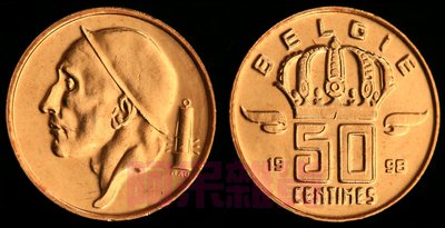 森羅本舖 現貨 比利時 1998年 50分 銅幣 歐洲 歐盟 布魯塞爾 法國 羅馬 高盧 銅板 硬幣 錢幣 錢 幣