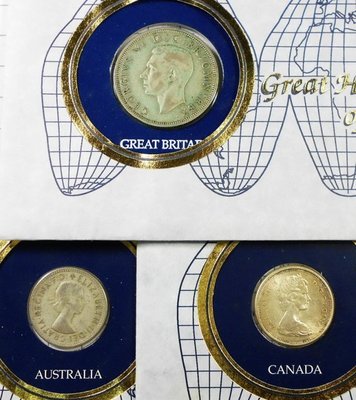 AD041 英國.加拿大.澳洲1941-1967年 共3枚壹標 封裝銀幣