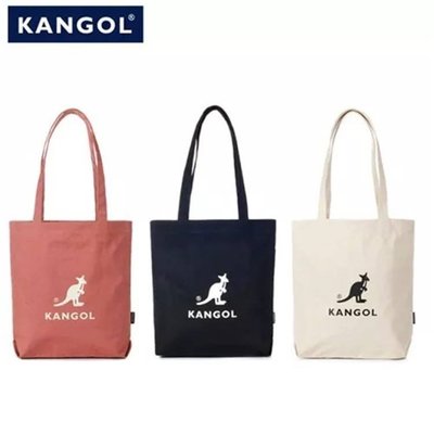 CARDI 女裝 正韓 代購 韓國 英國 KANGOL購物包 托特包 袋鼠 肩背包 環保袋 帆布包 黑色 白色 粉紅色