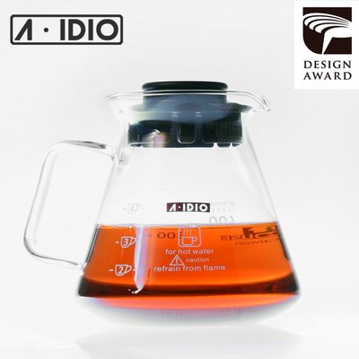 【現貨附發票】A-IDIO 600ml 耐熱玻璃壺 下接壺 美式壺 咖啡壺 手沖壺 台灣製造