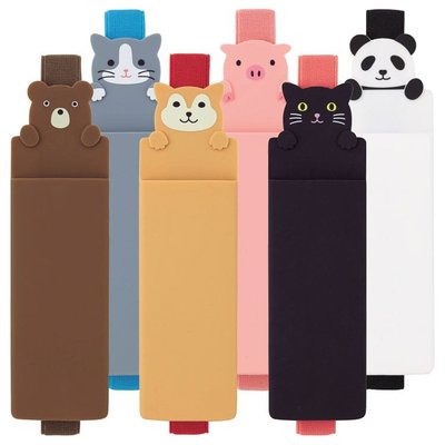 【醬包媽】日本 LIHIT LAB PuniLabo A-7720 可愛動物造型 綁書帶筆盒 筆袋 隨身筆袋