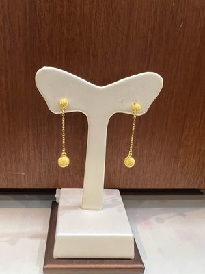 黃金鑽紗小圓珠養耳耳環，純黃金不過敏保值增值，超值優惠價6380元，現貨一對，購買前請先詢問當日價格