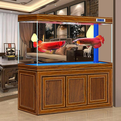 中式輕奢魚缸水族箱2024新款方形底過濾超白公司客廳家用屏風大型