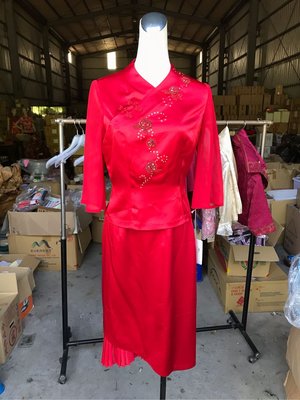 梵筑 中國風緞面刺繡蕾絲套裝服飾 送禮 演戲.主題派對、活動  全新旗袍 一折起  #99