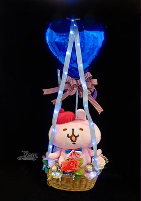 12吋卡娜赫拉貝雷帽幸福熱氣球，捧花/畢業花束/情人節禮物/婚禮佈置/派對慶生，節慶王【Y060222】