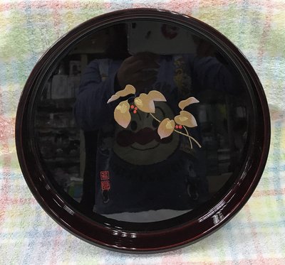 日本製 金枝玉葉 紀州漆器托盤 茶盤 典禮 結婚 過年   24cm