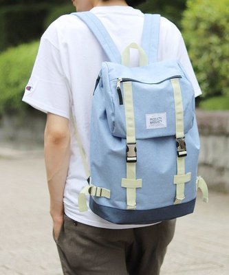 【Mr.Japan】日本限定 PRODUCTY WARRANTY 後背包 雙排扣 側邊拉鍊 包包 包 淺藍 預購款