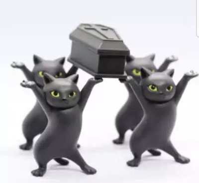 Qualia抬棺貓 貓筆架 妖嬈貓 公仔盲盒-單隻黑貓禮盒裝下標區
