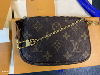 專櫃真品LV Louis Vuitton M58009 迷你麻將包 老花零錢包 二手極新 現貨