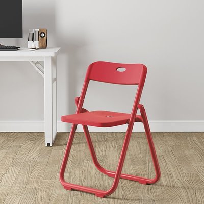 【熱賣精選】(null)塑料可折疊椅子家用凳子宿舍辦公椅便攜會議培訓椅靠背椅簡易餐椅