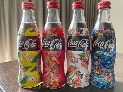2003年日本限量 可口可樂夏威夷復古瓶 滿罐 全新 玻璃瓶 曲線瓶