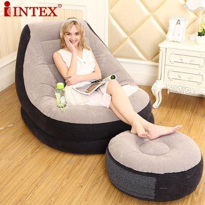 【熱賣精選】INTEX懶人沙發 折疊床懶人椅單人沙發床電腦椅飄窗椅豆袋充氣沙發