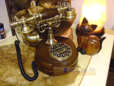 353 華城小鋪**超取當日出貨** 古董電話 家用 仿古電話 有線 來電顯示 造型電話 實木素面復古電話 免運
