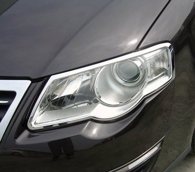 IDFR-汽車精品 VW 福斯 PASSAT 05-11 B6 鍍鉻大燈框 前燈飾框