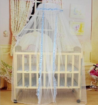 嬰兒床蚊帳支架桿兒童全罩夾式通用帶圈新生寶寶防蚊罩遮光落地帳