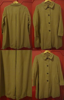 UNIQLO淺駝色純羊毛(含15%喀什米爾羊毛)大衣外套 XL號