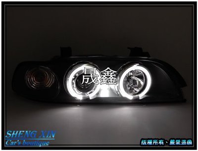 《晟鑫》全新 寶馬 E39 5系列 520 525 530 黑框 LED 雙光圈 魚眼投射 大燈一組 無馬達款