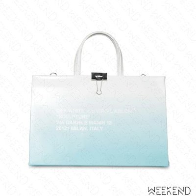 【WEEKEND】 OFF WHITE Degrade Mini Box 漸層 手提包 肩背包 白+藍色 20春夏