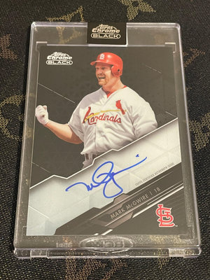 Mark McGwire ～ 美國MLB職棒超級全壘打王名人堂巨星極稀少親筆簽名 2020 Topps Chrome Black 原封卡面簽名卡