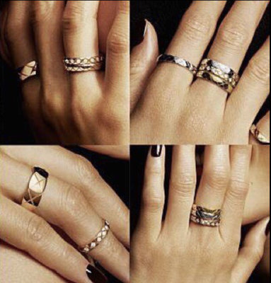 Chanel戒指金色有鑽戒指圍51 香奈兒戒指香奈兒鑽石戒指保證真品