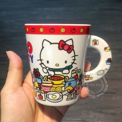 布偶的窩~日本進口 正版授權 HELLO KITTY KT 野餐版 馬克杯 水杯 陶瓷杯 杯子