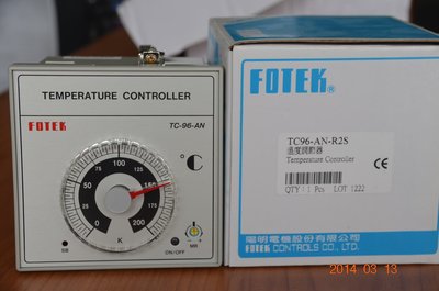 FOTEK 陽明 TC96-AN PID溫度控制器 旋鈕式 無顯示 溫度調節器 96* 96 旋鈕無顯示