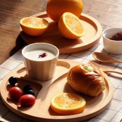 Homely Zakka木趣食光日系木質橢圓分隔餐盤【0601999】【小資屋】