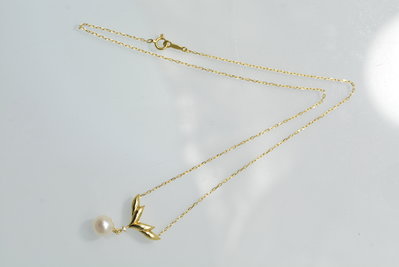【芬芳時尚】 日本專櫃購回 MIKIMOTO 18K黃金 AKOYA珍珠 單顆珍珠 項鍊  附鏈可分