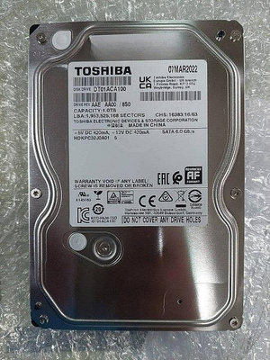 組裝電腦 裝機碟 資料碟 TOSHIBA 東芝 1TB 3.5吋 桌上型硬碟 DT01ACA100 SATAIII 7200轉