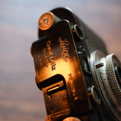 徠卡Leica ii黑漆膠片相機鎳銅套機螺口配Elmar 50mm f3.5鎳銅鏡頭相機編94