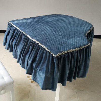 熱銷現貨-簡約現代W藍色壓棉絲絨三角鋼琴罩鋼琴套防塵罩鋼琴遮蓋物~特價