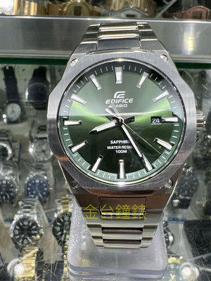 【金台鐘錶】CASIO卡西歐 EDIFICE 防水輕薄 EFR-S108D-3A (八角) (藍寶石玻璃) 不鏽鋼錶帶