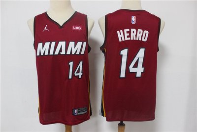 泰勒·赫洛 （Tyler Herro）NBA邁阿密熱火隊 球迷版 紅色 球衣 14號