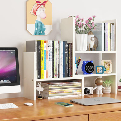 【現貨精選】書架桌面置物架簡易多層書桌上學生用辦公室伸縮收納架宿舍整理架