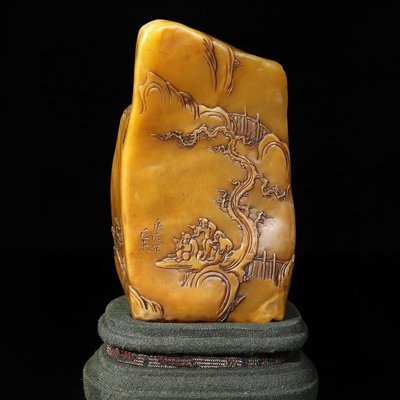 舊藏印章雕刻家巨來作壽山田黃凍石人物故事薄意印章擺件,凌雲閣印章 促銷