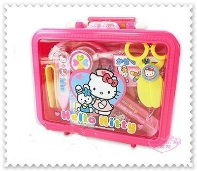 ♥小花花日本精品♥ Hello Kitty 家家酒系列 粉色 醫生 醫療 醫護遊戲 玩具收納箱 玩具組 50115709