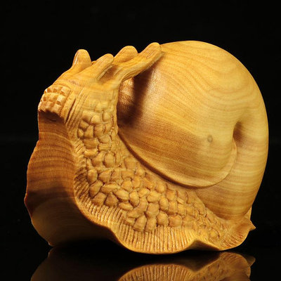廠家批發黃楊木雕動物手把件家居裝飾擺飾雕工藝品茶寵蝸牛